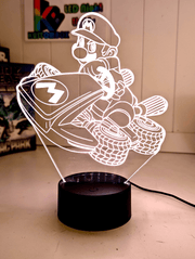 Super Mario Kart Personalised Name 3D LED Night Light Room Decor Gift, USB LED Lamp for Kids & Gamers - KustomboxNight Lights & Ambient LightingKustomboxStandard Size
