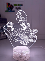 Super Mario Kart Personalised Name 3D LED Night Light Room Decor Gift, USB LED Lamp for Kids & Gamers - KustomboxNight Lights & Ambient LightingKustomboxStandard Size