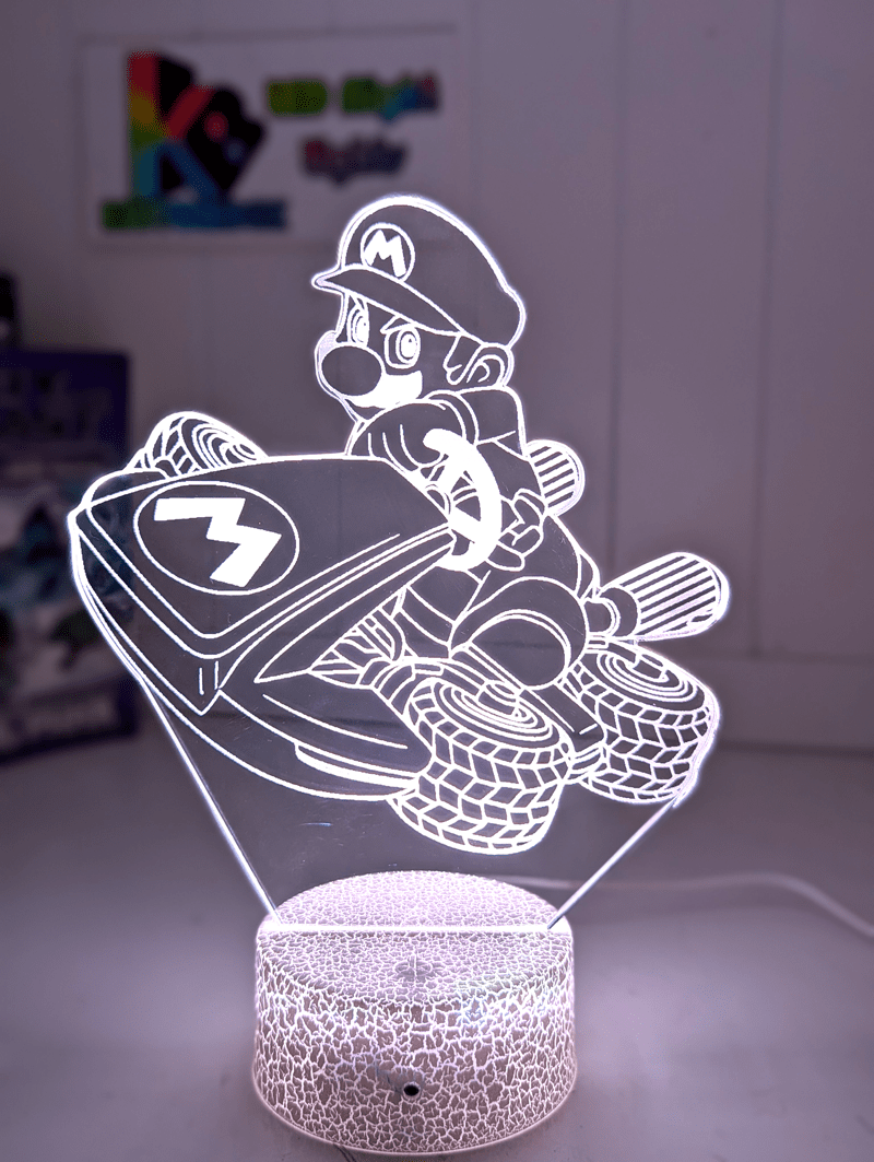 Super Mario Kart Personalised Name 3D LED Night Light Room Decor Gift, USB LED Lamp for Kids & Gamers - KustomboxNight Lights & Ambient LightingKustomboxStandard Size