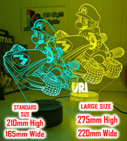 Super Mario Kart Personalised Name 3D LED Night Light Room Decor Gift, USB LED Lamp for Kids & Gamers - KustomboxNight Lights & Ambient LightingKustomboxStandard Size