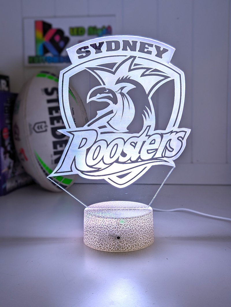 SYDNEY CITY ROOSTERS Rugby League Football Club LED Night Light - KustomboxNight Lights & Ambient LightingKustomboxStandard Size