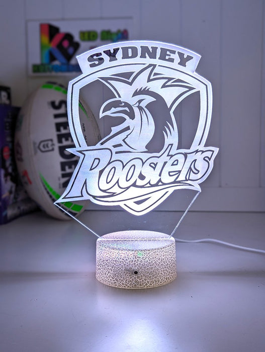 SYDNEY CITY ROOSTERS Rugby League Football Club LED Night Light - KustomboxNight Lights & Ambient LightingKustomboxStandard Size