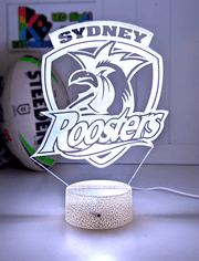 Sydney Roosters 3D LED Night Light Personalised Name Lamp 16 Colour Remote - KustomboxNight Lights & Ambient LightingKustomboxStandard Size