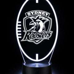 Sydney Roosters Personalised Rugby League 3D LED Night Light Lamp - KustomboxNight Lights & Ambient LightingKustomboxStandard SizeBlack 16 Colours + Remote