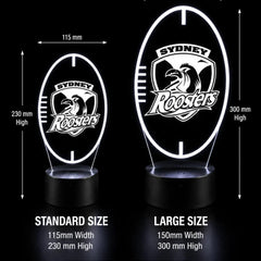 Sydney Roosters Personalised Rugby League 3D LED Night Light Lamp - KustomboxNight Lights & Ambient LightingKustomboxStandard SizeBlack 16 Colours + Remote