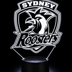 Sydney Roosters Rugby League Personalised 3D LED Night Light Lamp - KustomboxNight Lights & Ambient LightingKustomboxStandard SizeBlack 16 Colours + Remote