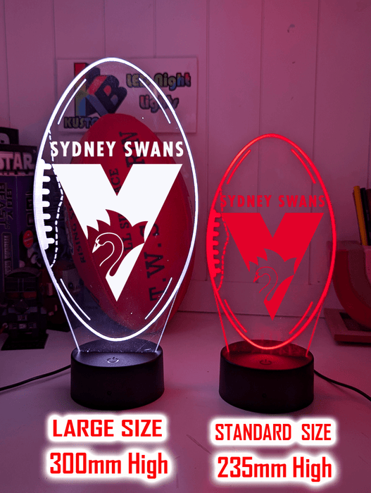 Sydney Swans Australian Football Club 3D LED Night Light - KustomboxNight Lights & Ambient LightingKustomboxStandard Size