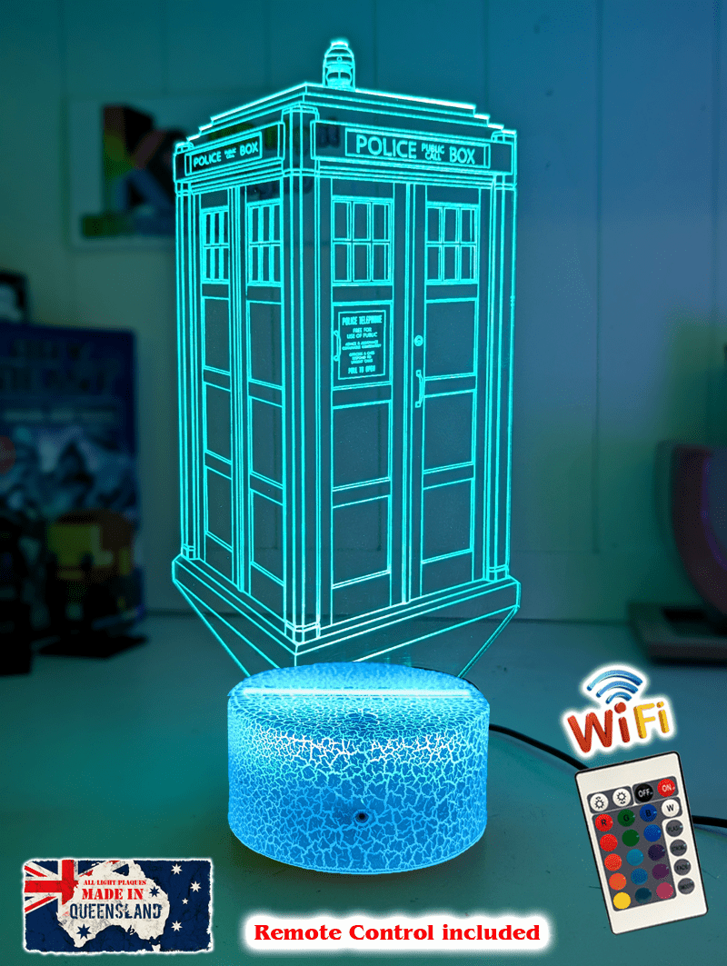 Tardis Police Box Dr Who 3D LED Night Light Lamp - KustomboxNight Lights & Ambient LightingKustomboxStandard Size