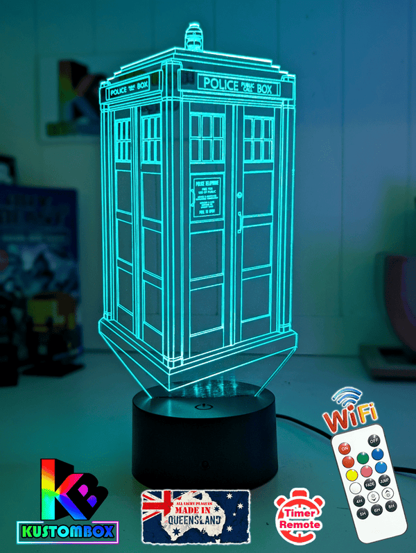 Tardis Police Box Dr Who 3D LED Night Light Lamp - KustomboxNight Lights & Ambient LightingKustomboxStandard Size