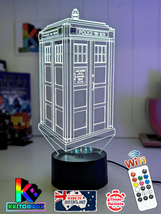 Tardis Police Box Dr Who 3D LED Night Light Lamp - KustomboxNight Lights & Ambient LightingKustomboxStandard Size