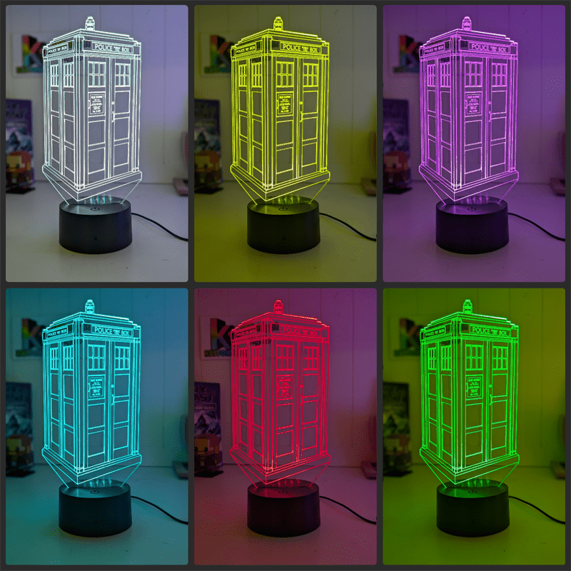 Tardis Police Box Dr Who 3D LED Night Light Lamp - KustomboxNight Lights & Ambient LightingKustomboxStandard Size