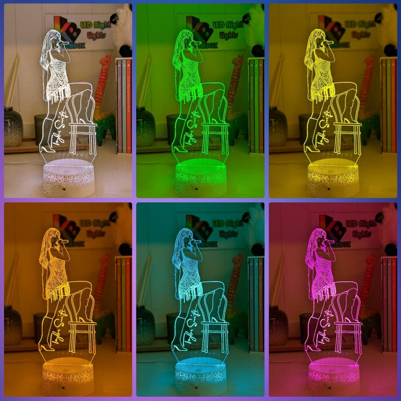 Taylor Swift Era Tour Fan Swiftee 3D LED Night Light Room Lamp - KustomboxNight Lights & Ambient LightingKustomboxStandard Size
