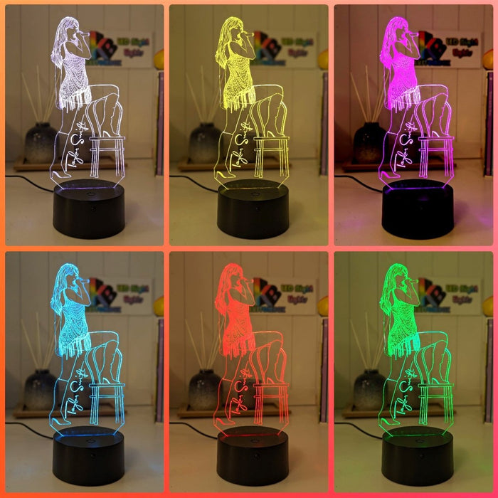 Taylor Swift Era Tour Fan Swiftee 3D LED Night Light Room Lamp - KustomboxNight Lights & Ambient LightingKustomboxStandard Size