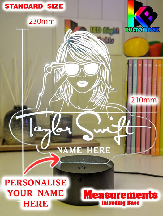 Taylor Swift Era Tour Swiftee Fan Swiftee 3D LED Night Light Room Lamp - KustomboxNight Lights & Ambient LightingKustomboxStandard Size
