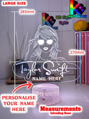 Taylor Swift Era Tour Swiftee Fan Swiftee 3D LED Night Light Room Lamp - KustomboxNight Lights & Ambient LightingKustomboxStandard Size