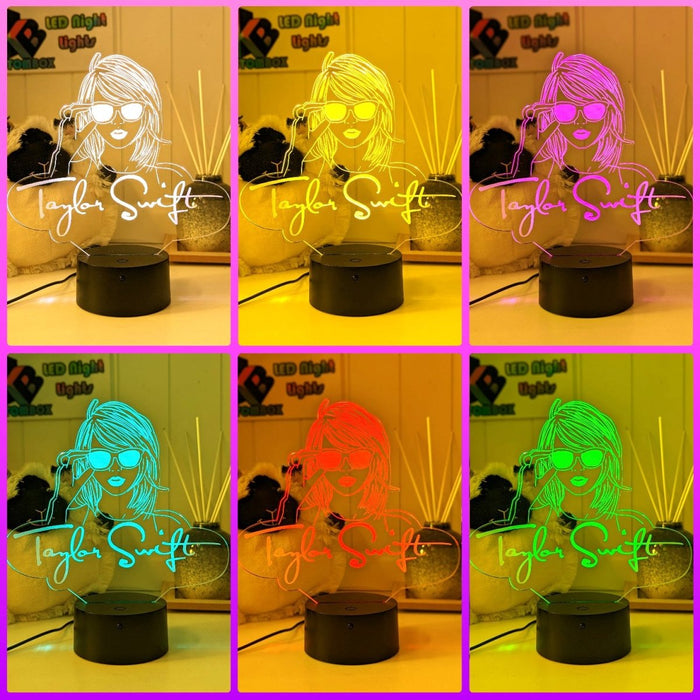 Taylor Swift Era Tour Swiftee Fan Swiftee 3D LED Night Light Room Lamp - KustomboxNight Lights & Ambient LightingKustomboxStandard Size