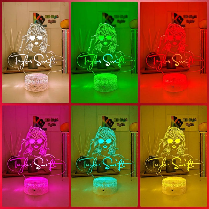 Taylor Swift Era Tour Swiftee Fan Swiftee 3D LED Night Light Room Lamp - KustomboxNight Lights & Ambient LightingKustomboxStandard Size
