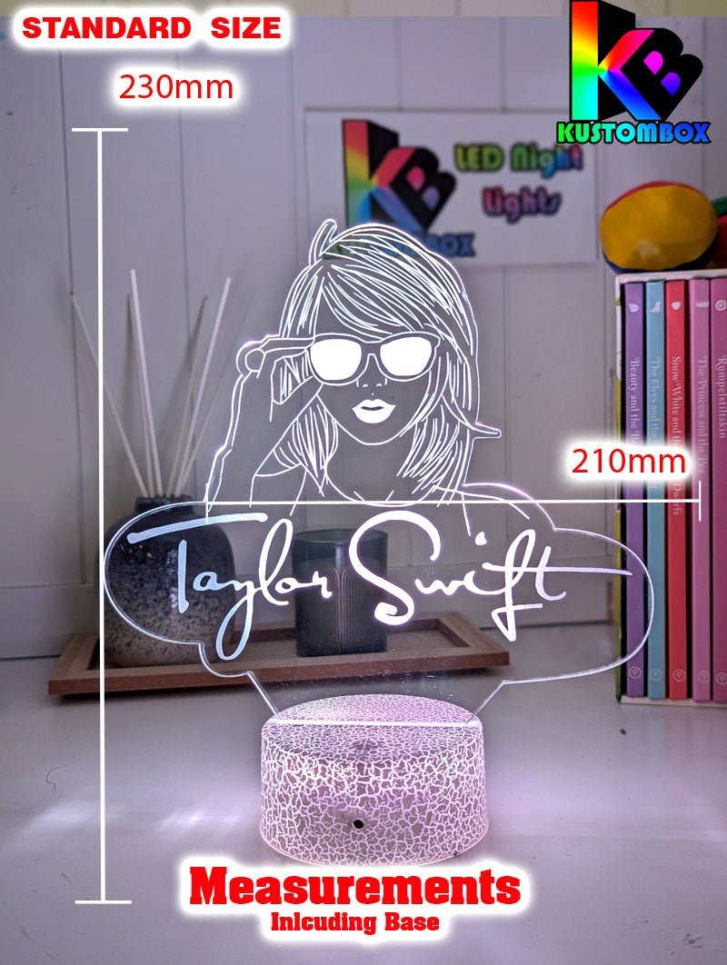 Taylor Swift Era Tour Swiftee Fan Swiftee 3D LED Night Light Room Lamp - KustomboxNight Lights & Ambient LightingKustomboxStandard Size