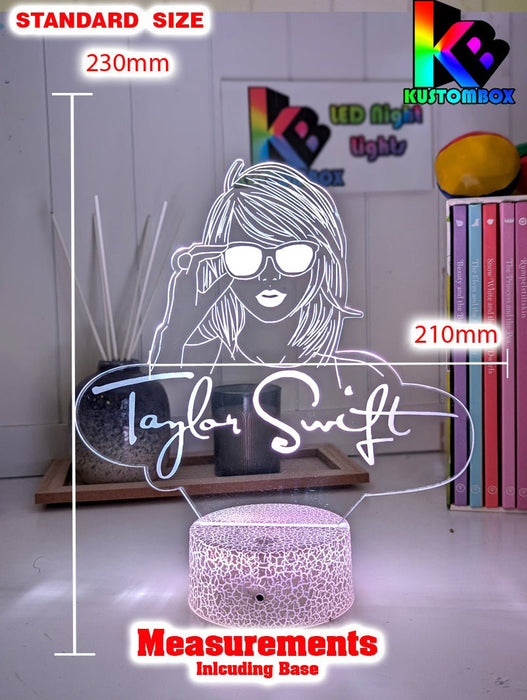 Taylor Swift Era Tour Swiftee Fan Swiftee 3D LED Night Light Room Lamp - KustomboxNight Lights & Ambient LightingKustomboxStandard Size