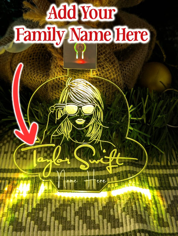 Taylor Swift Swiftee Personalised Bauble Decoration 3D Light Ups - KustomboxNight Lights & Ambient LightingKustomboxBauble - Standard Size