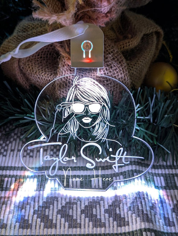 Taylor Swift Swiftee Personalised Bauble Decoration 3D Light Ups - KustomboxNight Lights & Ambient LightingKustomboxBauble - Standard Size