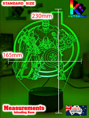 The Avengers Team Personalised Name Light 3D LED Night Light - KustomboxNight Lights & Ambient LightingKustomboxStandard Size no Namewhite base