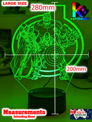 The Avengers Team Personalised Name Light 3D LED Night Light - KustomboxNight Lights & Ambient LightingKustomboxStandard Size no Namewhite base