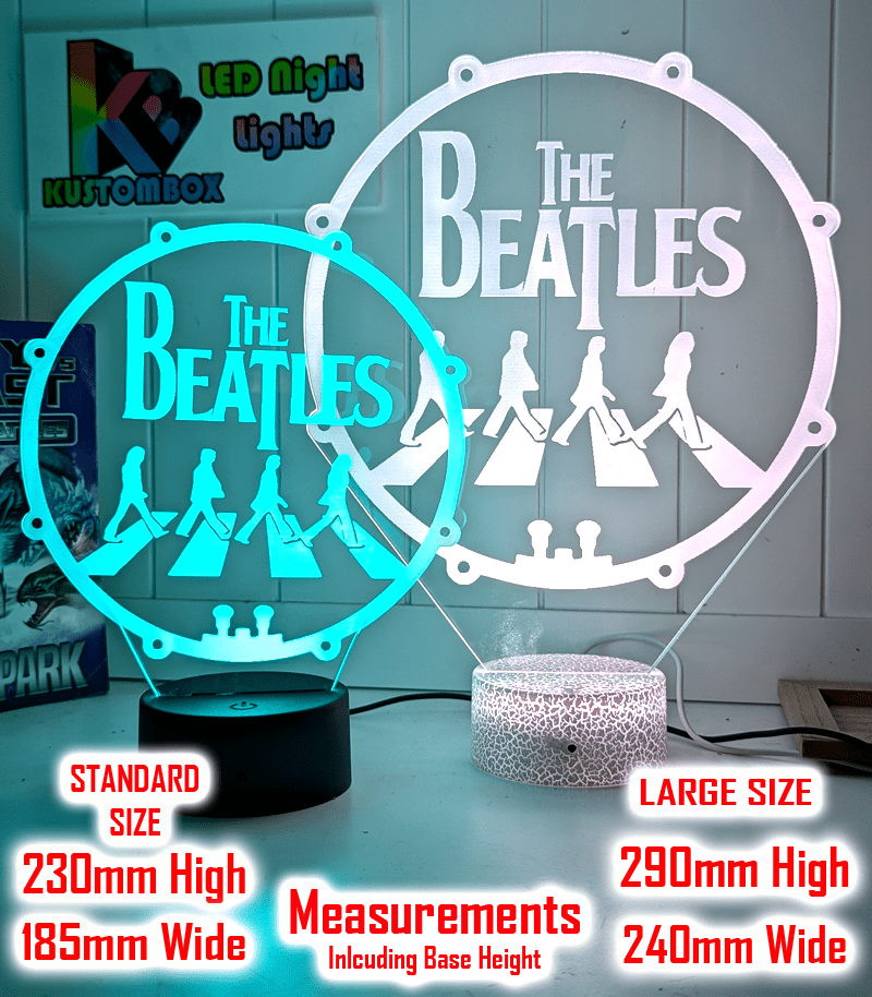 The Beatles Rock N Roll Music Legends Band 3D Led Night Light Lamp - KustomboxNight Lights & Ambient LightingKustomboxStandard Size