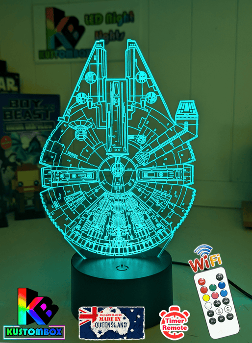 The Millennium Falcon 3D LED Night Light Lamp - KustomboxNight Lights & Ambient LightingKustomboxStandard Size