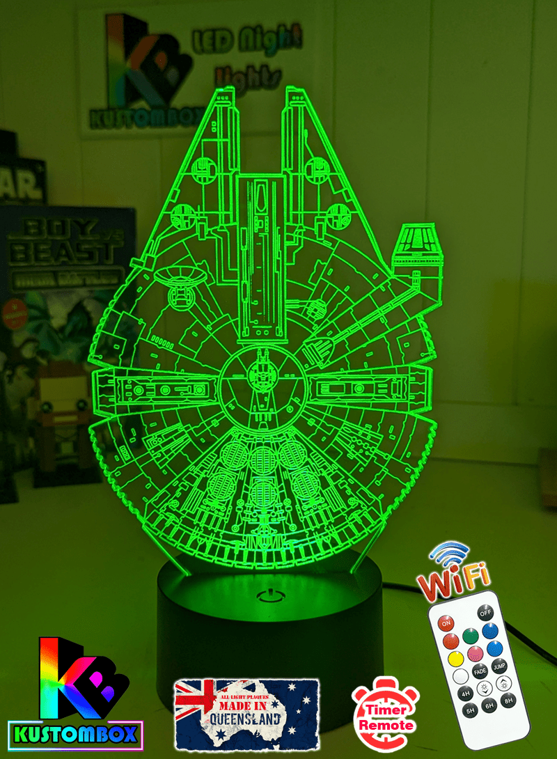 The Millennium Falcon 3D LED Night Light Lamp - KustomboxNight Lights & Ambient LightingKustomboxStandard Size