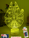 The Millennium Falcon 3D LED Night Light Lamp - KustomboxNight Lights & Ambient LightingKustomboxStandard Size
