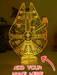 The Millennium Falcon 3D LED Night Light Lamp - KustomboxNight Lights & Ambient LightingKustomboxStandard Size