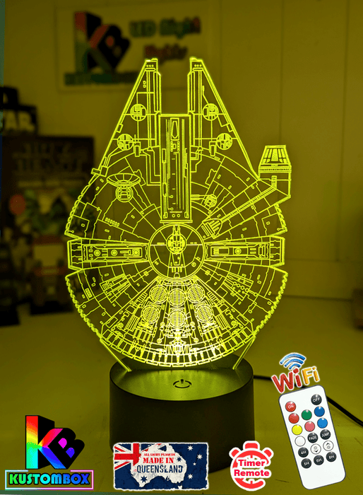 The Millennium Falcon 3D LED Night Light Lamp - KustomboxNight Lights & Ambient LightingKustomboxStandard Size