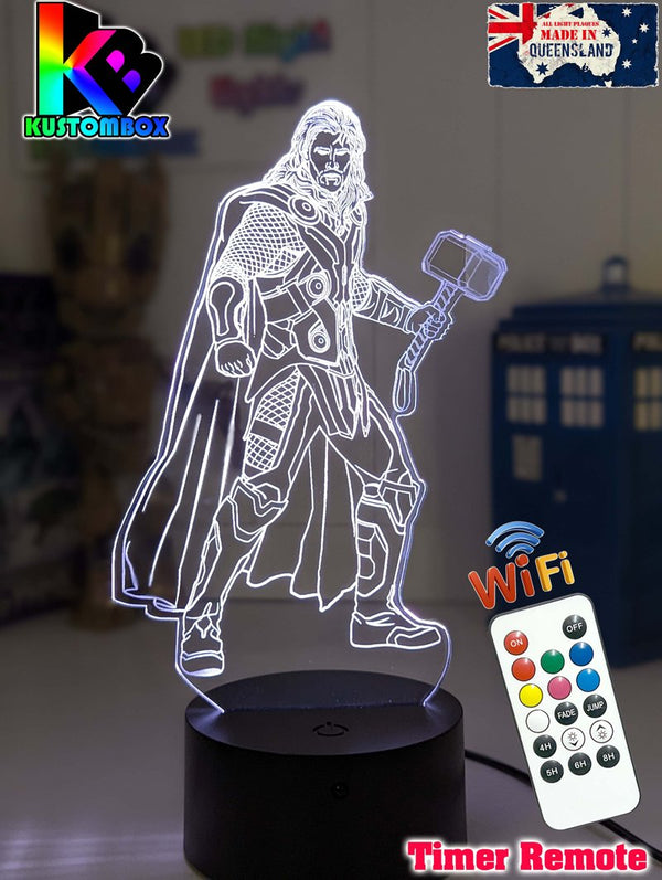 Thor Statue Hammer Ragnarok 3D LED Night Light Bedroom Lamp - KustomboxNight Lights & Ambient LightingKustomboxStandard Size