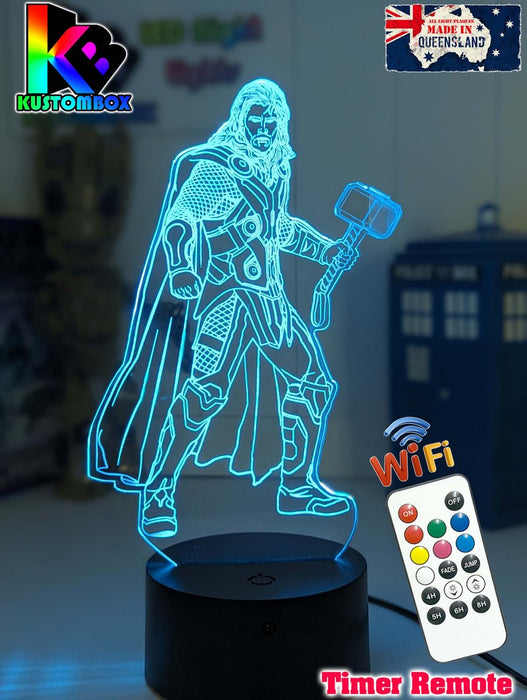 Thor Statue Hammer Ragnarok 3D LED Night Light Bedroom Lamp - KustomboxNight Lights & Ambient LightingKustomboxStandard Size