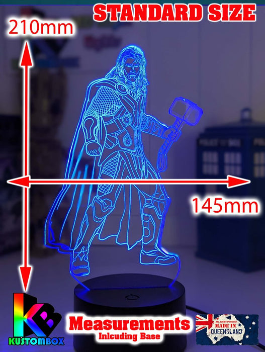 Thor Statue Hammer Ragnarok 3D LED Night Light Bedroom Lamp - KustomboxNight Lights & Ambient LightingKustomboxStandard Size