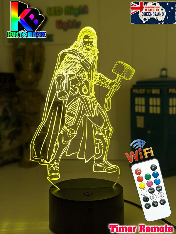 Thor Statue Hammer Ragnarok 3D LED Night Light Bedroom Lamp - KustomboxNight Lights & Ambient LightingKustomboxStandard Size