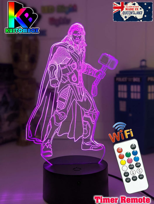 Thor Statue Hammer Ragnarok 3D LED Night Light Bedroom Lamp - KustomboxNight Lights & Ambient LightingKustomboxStandard Size
