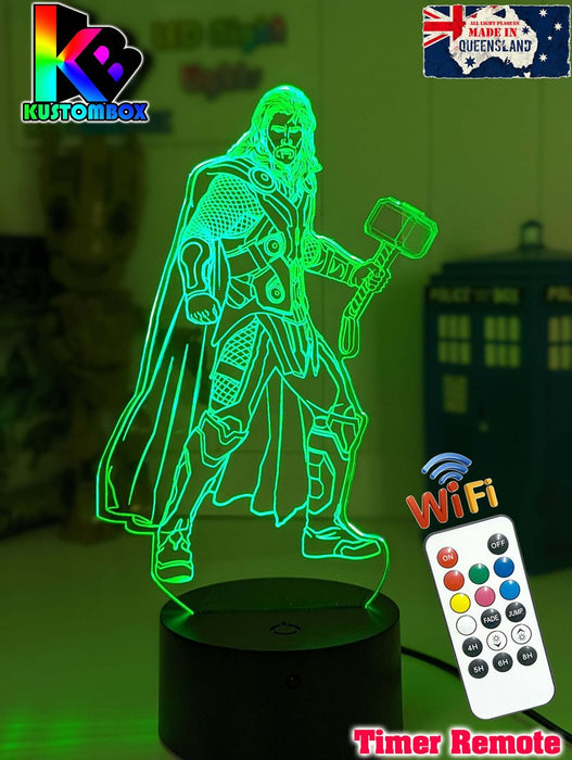 Thor Statue Hammer Ragnarok 3D LED Night Light Bedroom Lamp - KustomboxNight Lights & Ambient LightingKustomboxStandard Size