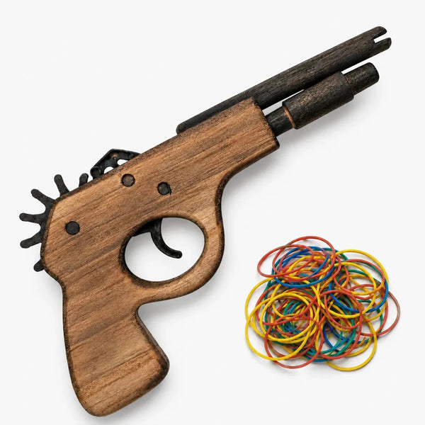 Timber Hand Pistol Wooden Rubber Band Gun Classic Wooden Toy - KustomboxToys & GamesKustombox1 x Hand Pistol