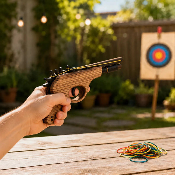Timber Hand Pistol Wooden Rubber Band Gun Classic Wooden Toy - KustomboxToys & GamesKustombox1 x Musket Gun
