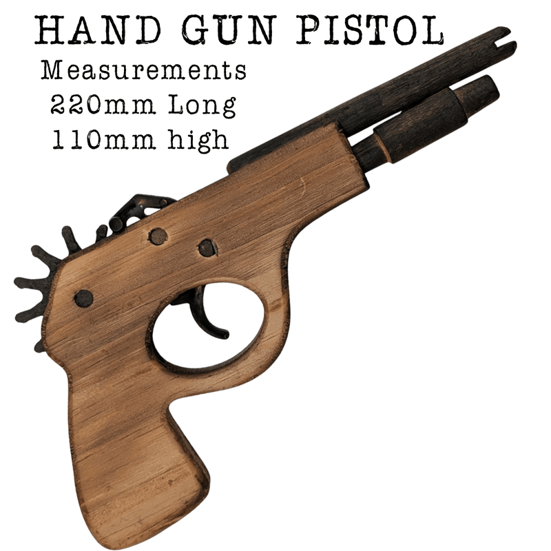 Timber Hand Pistol Wooden Rubber Band Gun Classic Wooden Toy - KustomboxToys & GamesKustombox1x Pistol Gun
