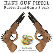 Timber Hand Pistol Wooden Rubber Band Gun Classic Wooden Toy - KustomboxToys & GamesKustombox1x Pistol Gun