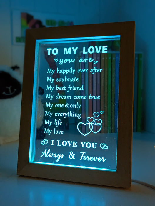 To My Love Always & Forever Quote 3D LED Night Light Lamp