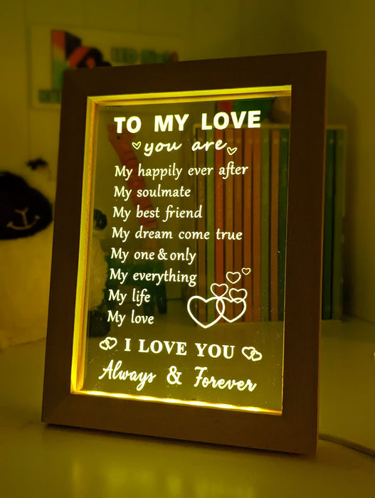 To My Love Always & Forever Quote 3D LED Night Light Lamp