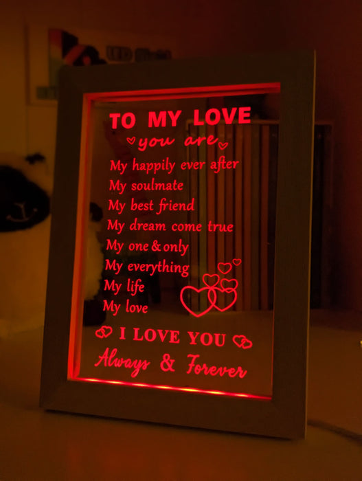 To My Love Always & Forever Quote 3D LED Night Light Lamp