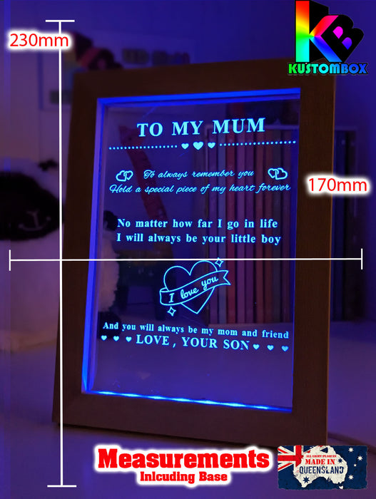 My Mum I Love You Motivational Quote Night Light Room Lamp
