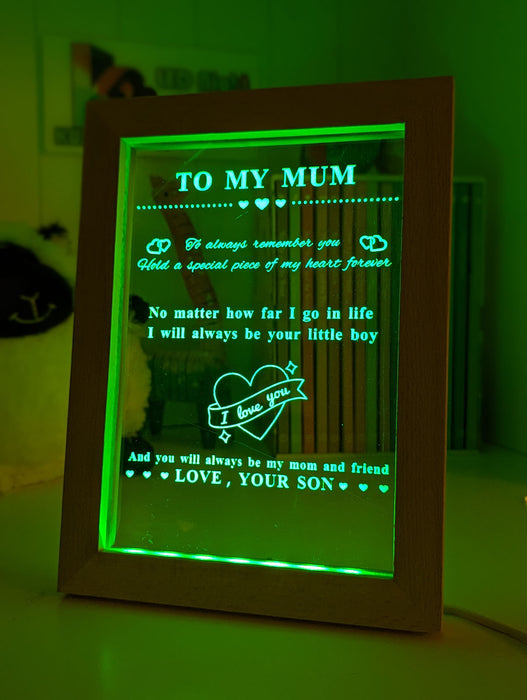 My Mum I Love You Motivational Quote Night Light Room Lamp