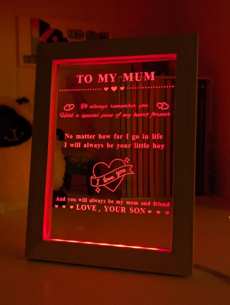 My Mum I Love You Motivational Quote Night Light Room Lamp