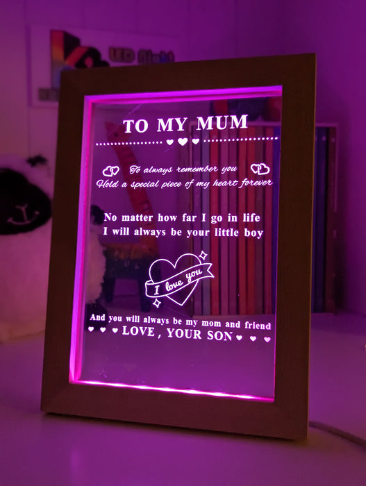 My Mum I Love You Motivational Quote Night Light Room Lamp